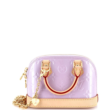 Louis Vuitton Alma Charm Chain Handbag Monogram Vernis Nano