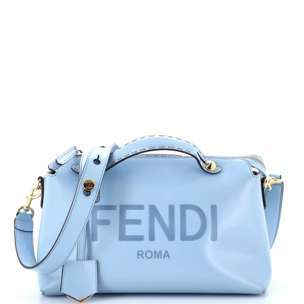 Fendi Logo By The Way Satchel Embossed Leather Medium 366330