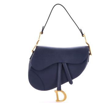 Christian Dior Saddle Handbag Leather Medium