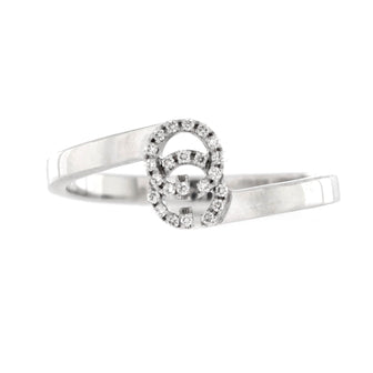 Gucci GG Running Ring 18K White Gold with Diamonds 7mm