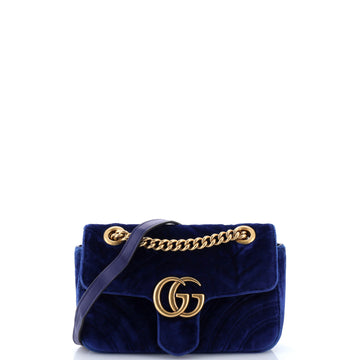 Gucci GG Marmont Flap Bag Matelasse Velvet Mini