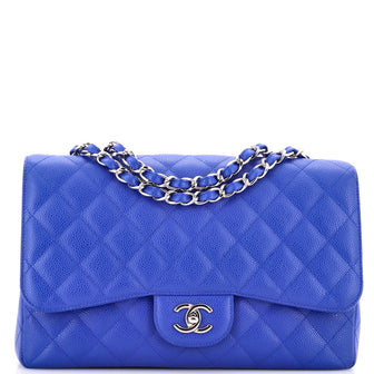 Chanel Classic Single Flap Bag Quilted Caviar Jumbo