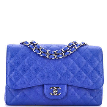 Chanel Classic Single Flap Bag Quilted Caviar Jumbo