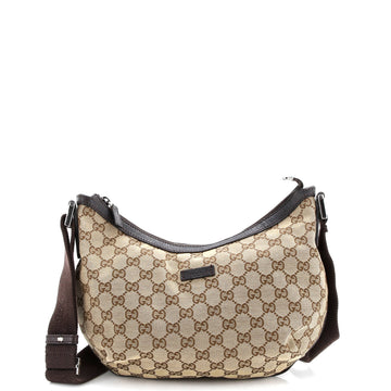 Gucci Saddle Zip Messenger Bag GG Canvas with Leather Medium
