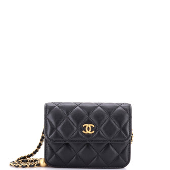Chanel Pearl Crush Flap Clutch with Chain Quilted Lambskin Mini