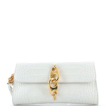 Tom Ford Carine Wristlet Clutch Crocodile Embossed Leather