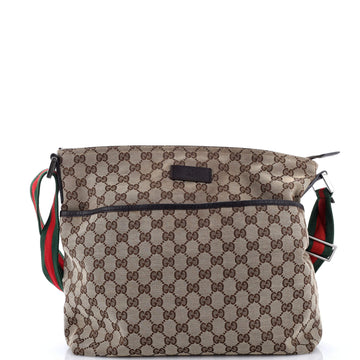 Gucci Front Pocket Web Messenger GG Canvas Medium