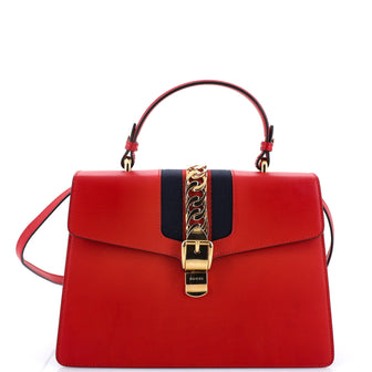 Gucci Sylvie Top Handle Bag Leather Medium