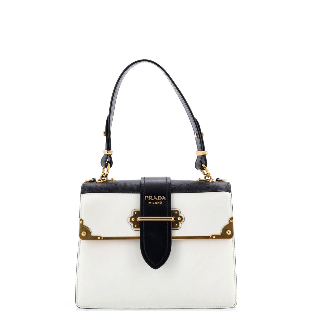 Prada Cahier Convertible Shoulder Bag City Calf and Saffiano