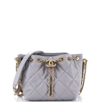 Chanel Crush on Chains Drawstring Bucket Bag Quilted Lambskin