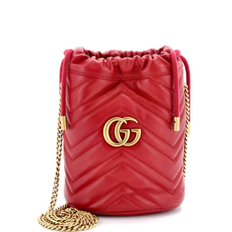 Gucci GG Marmont Bucket Bag Matelasse Leather Mini