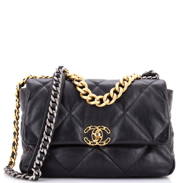 Chanel 19 Flap Bag Quilted Leather Large