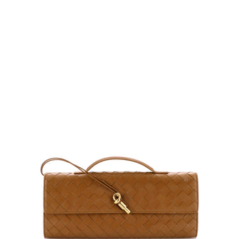 Bottega Veneta Andiamo Top Handle Clutch Intrecciato Nappa Long