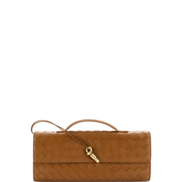 Bottega Veneta Andiamo Top Handle Clutch Intrecciato Nappa Long
