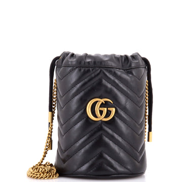Gucci GG Marmont Bucket Bag Matelasse Leather Mini