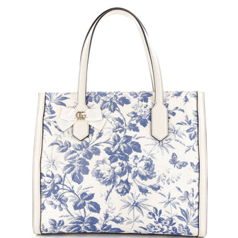 Gucci GG Ribbon Tote Coated Printed Canvas Medium