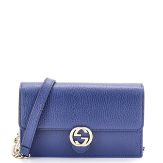 Gucci Interlocking Wallet on Chain Leather