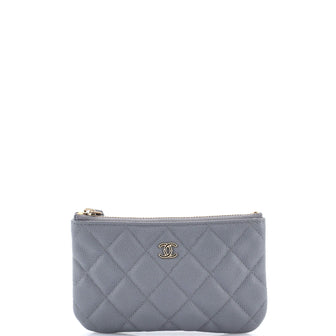 Chanel Classic O Case Pouch Quilted Caviar Mini