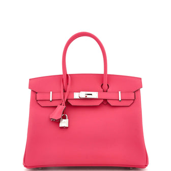 Hermes Birkin Handbag Pink Epsom with Palladium Hardware 30