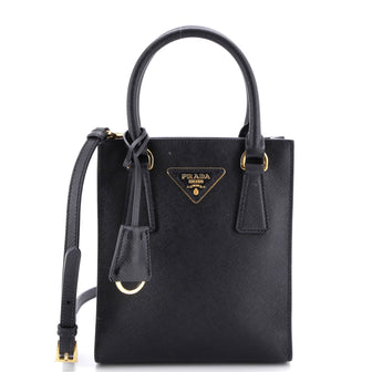 Prada Convertible Open Tote Saffiano Leather Mini