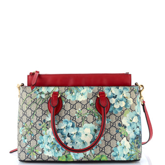 Gucci Linea A Convertible Tote Blooms Print GG Coated Canvas Small