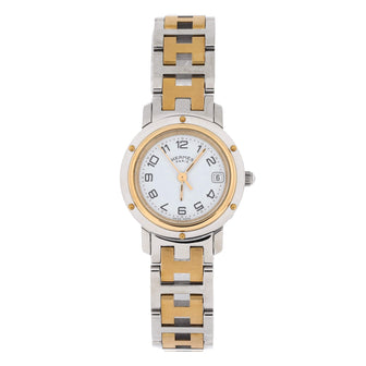 Hermes Clipper Quartz Watch Stainless Steel with Plated Metal 24