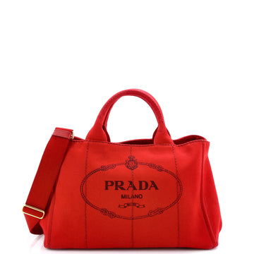 Prada Canapa Convertible Tote Canvas Large