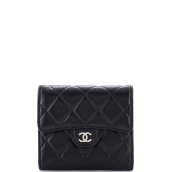 Chanel Trifold Flap Wallet Quilted Lambskin Small
