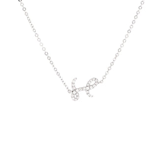 Anita Ko Initial Pendant Necklace 18K White Gold and Diamonds
