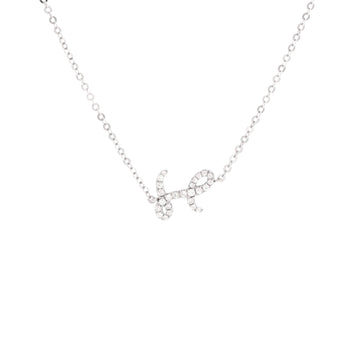 Anita Ko Initial Pendant Necklace 18K White Gold and Diamonds