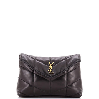 Saint Laurent LouLou Puffer Clutch Leather Small