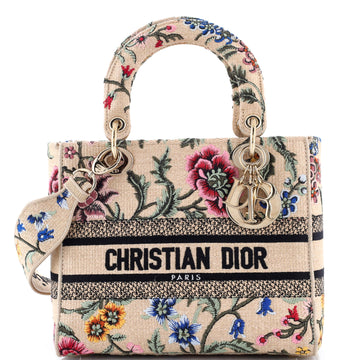 Christian Dior Lady D-Lite Bag Embroidered Raffia Medium