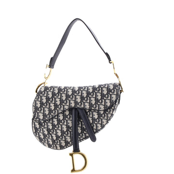 Christian Dior Saddle Handbag Oblique Canvas Medium