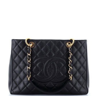 Grand Shopping Tote Quilted Caviar XL