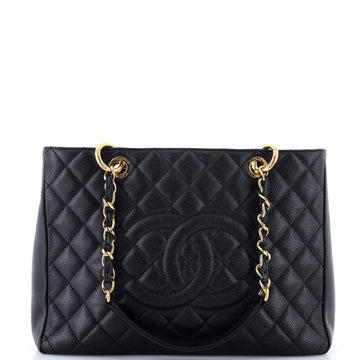 Grand Shopping Tote Quilted Caviar XL
