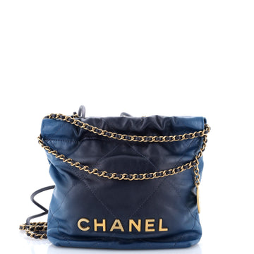 Chanel 22 Chain Hobo Quilted Shaded Calfskin Mini