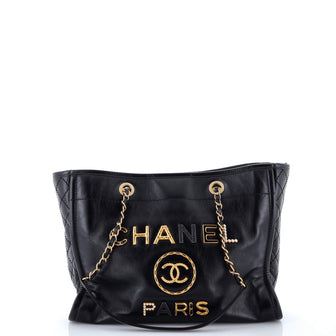 Chanel Deauville Tote Embellished Shiny Calfskin Small