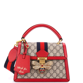 Gucci Queen Margaret Top Handle Bag GG Coated Canvas with Leather Small