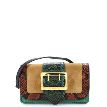 Burberry Patchwork Buckle Flap Bag Snakeskin with Leather Small