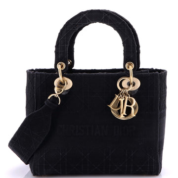 Christian Dior Lady D-Lite Bag Cannage Embroidered Canvas Medium