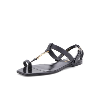 Saint Laurent Women's Cassandra Flat Sandals Leather