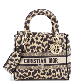 Christian Dior Lady D-Lite Bag Mizza Embroidered Canvas Medium