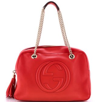 Gucci Soho Chain Zip Shoulder Bag Leather Medium