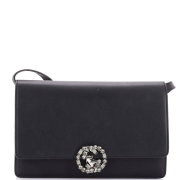 Gucci GG Broadway Flap Bag Leather with Crystals Medium