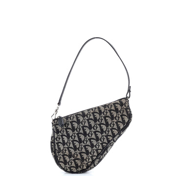 Christian Dior Vintage Saddle Bag Diorissimo Canvas Mini