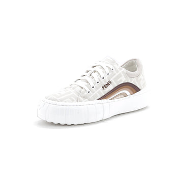 Fendi Women's Force Rainbow Low-Top Sneakers Zucca Jacquard with Leather