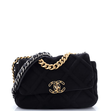 Chanel 19 Flap Bag Quilted Jersey Medium