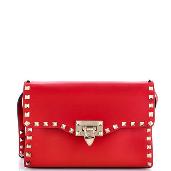 Valentino Garavani Rockstud Flip Lock Flap Bag Leather Medium