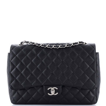 Chanel Classic Double Flap Bag Quilted Caviar Maxi