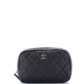 Chanel Curvy Cosmetic Pouch Quilted Caviar Small